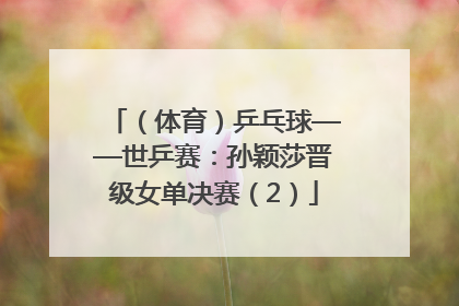 （体育）乒乓球——世乒赛：孙颖莎晋级女单决赛（2）