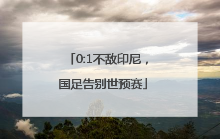 0:1不敌印尼，国足告别世预赛
