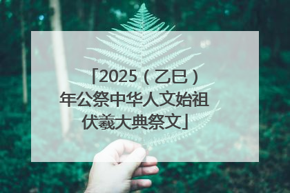 2025（乙巳）年公祭中华人文始祖伏羲大典祭文