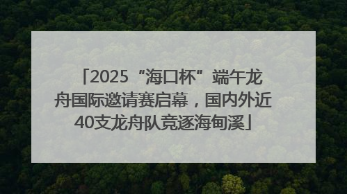 2025“海口杯”端午龙舟国际邀请赛启幕，国内外近40支龙舟队竞逐海甸溪