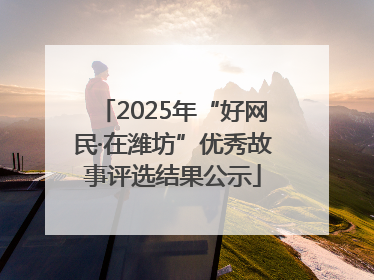 2025年“好网民·在潍坊”优秀故事评选结果公示