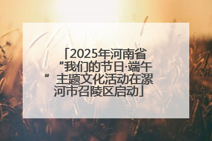 2025年河南省“我们的节日·端午”主题文化活动在漯河市召陵区启动