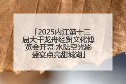 2025内江第十三届大千龙舟经贸文化博览会开幕 水陆空光影盛宴点亮甜城湖
