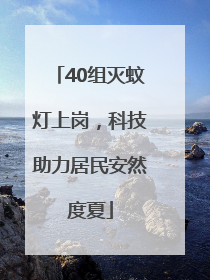 40组灭蚊灯上岗，科技助力居民安然度夏