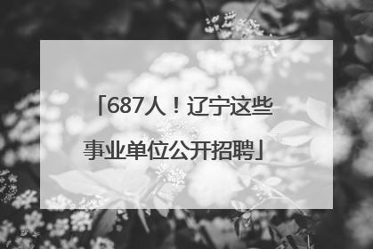 687人！辽宁这些事业单位公开招聘