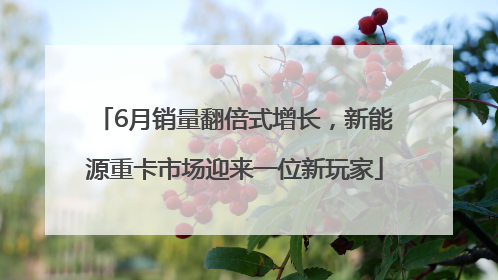 6月销量翻倍式增长，新能源重卡市场迎来一位新玩家