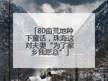 80亩荒地种下童话，珠海这对夫妻“为了家乡我愿意”