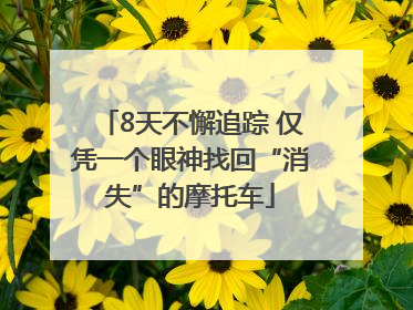 8天不懈追踪 仅凭一个眼神找回“消失”的摩托车