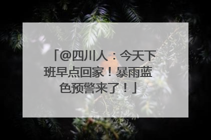 @四川人：今天下班早点回家！暴雨蓝色预警来了！