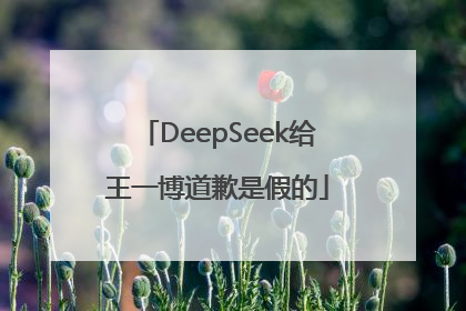 DeepSeek给王一博道歉是假的